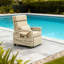 Fauteuil inclinable d'extérieur en rotin avec dossier réglable et repose-pieds à 150 °, coussin amovible pour piscine, balcon, véranda, porche, terrasse, cour