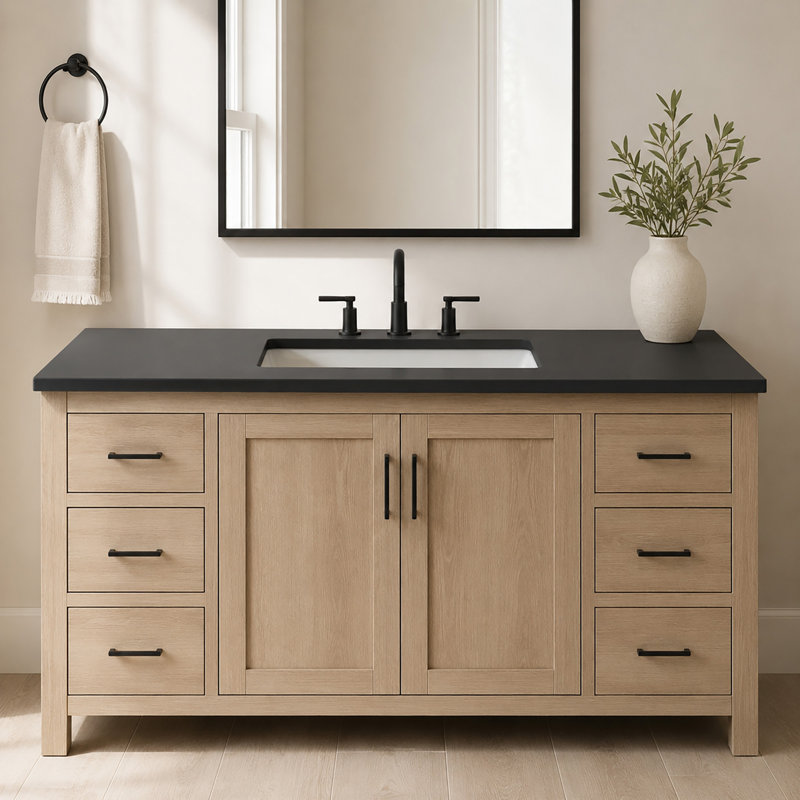 49" Gray Quartz top with rectangle sink