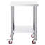 Table de travail 24 po x 18 po x 34 po en acier inoxydable avec tablette réglable à 3 niveaux, 4 roues et frein pour barre de rangement de cuisine