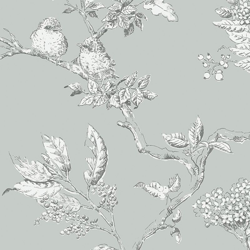 Laura Ashley Elderwood Wallpaper Roll, Duck Egg