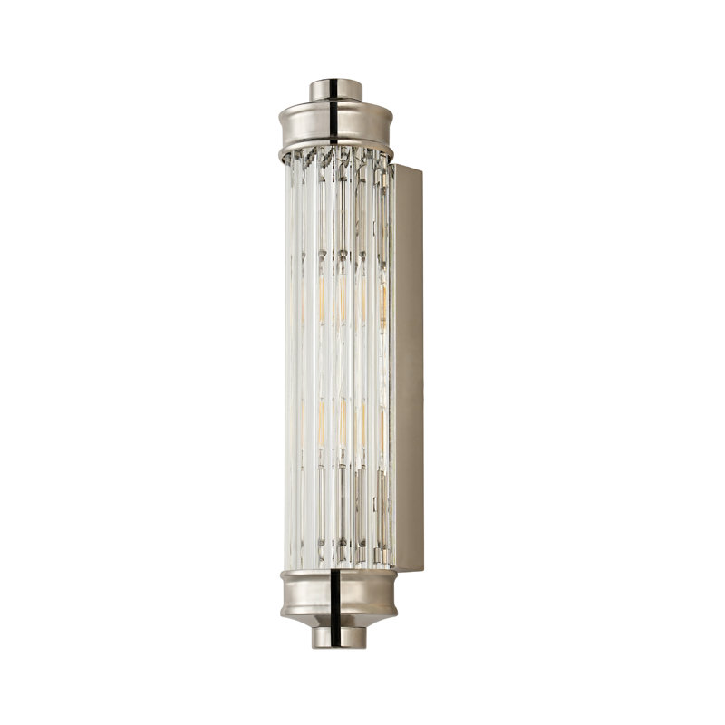 Applique murale cylindrique en verre Sharima, Nickel