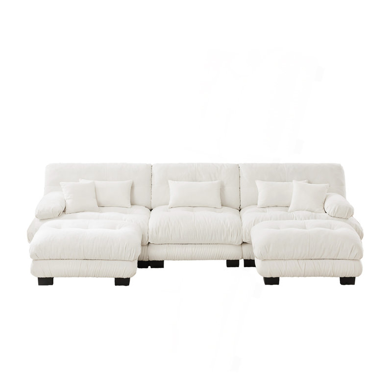 Canapé modulaire de luxe Luxury, 3, H 35,4 po x l 133,8 po x P 36 po, Blanc