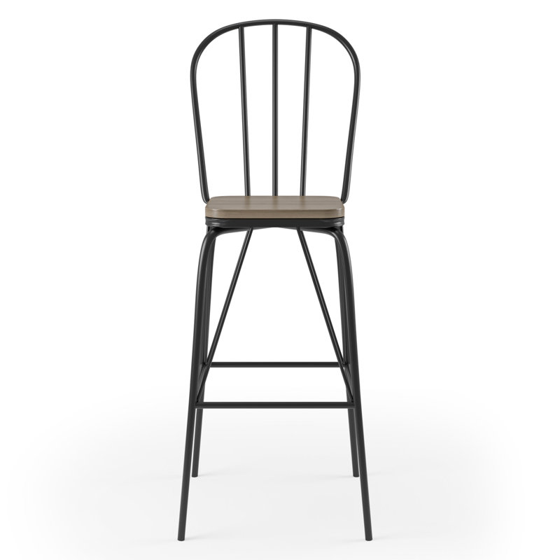 Hardnett Counter Stool with Metal Frame, Black, Bar Stool (30" Seat Height)
