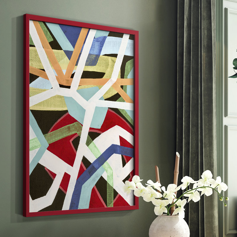 «Magnetic Color II», reproduction encadrée - bois massif, Rouge, H 10 po x l 8 po