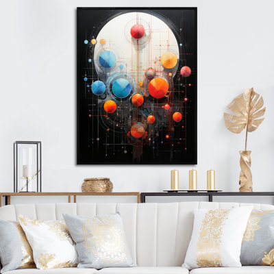 Pleine lune, obscurité, futur, paysage abstrait I - art mural sur toile minimalisme