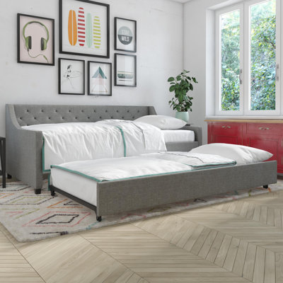 Upholstered Daybed with Trundle Bed
