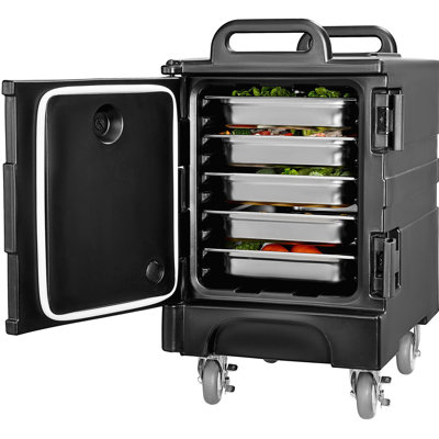 Porte-aliments isotherme, boîte chaude de 81 pintes pour la restauration, porte-aliments à double boucle, chauffe-plats à chargement frontal avec poignées, chariot de bout empilable avec roulettes pour restaurant, cantine