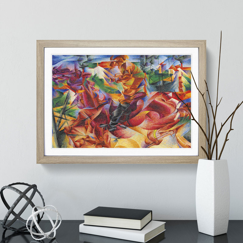Elasticity by Umberto Boccioni - Picture Frame Painting, 36cm H x 48cm W x 2cm D, Oak Framed