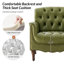 Fauteuil en cuir véritable capitonné Annja-121845630