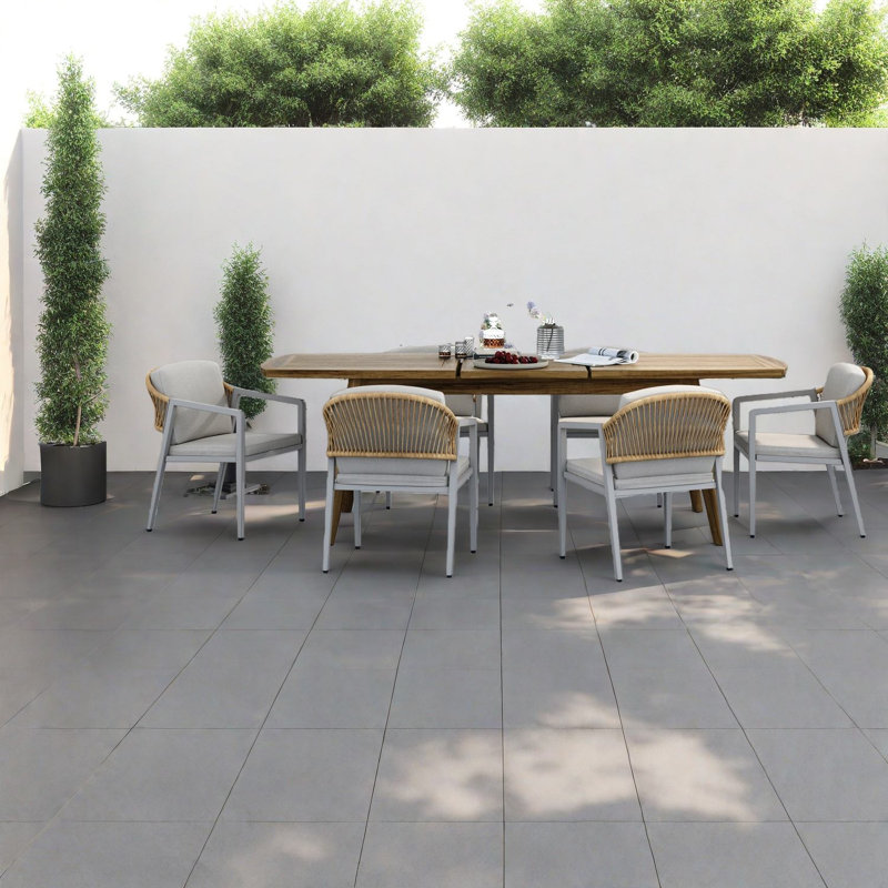 Ensembles de salle à manger extensibles pour le patio, salle à manger extérieure moderne en bois d'acacia