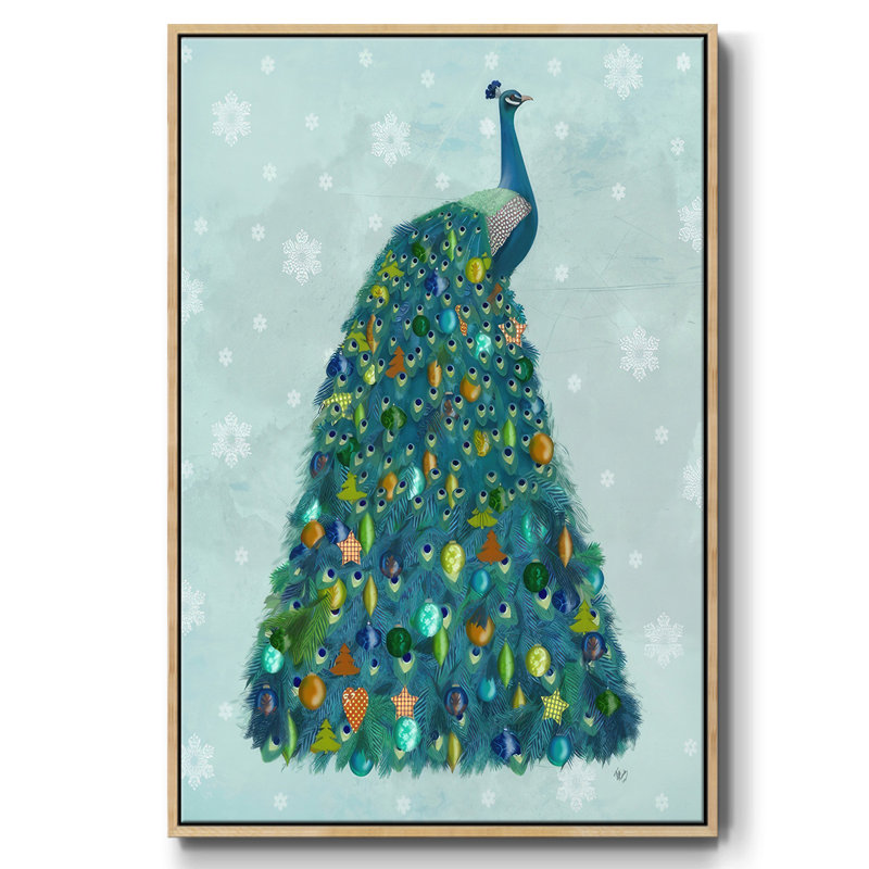Arbre de Noël Christmas Peacock, Naturel, H 41 po x l 27 po x P 1,5 po