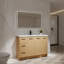 Meuble-lavabo autoportant de 48 po, lavabo en résine, trois armoires modulaires