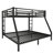 Black Metal Bunk Bed - Queen Over King. Teens & Adults' Choice. Space Solution. Noise Reduction. Strong Frame. No Box Spring. Under Storage. 2 Side Ladders. Enhanced