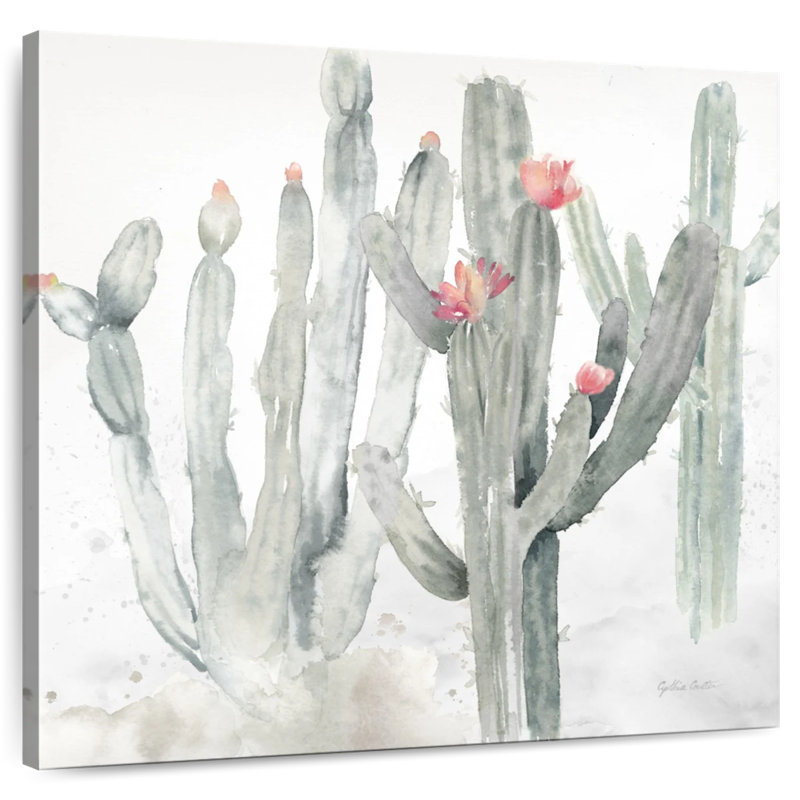 Harnek cactus jardin gris rosé II, H 33 po x l 33 po