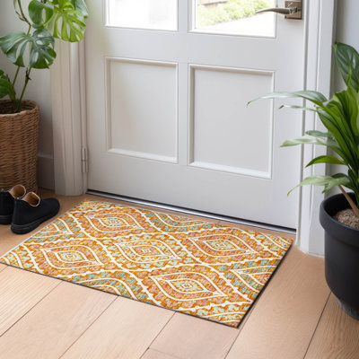 Premium Machine Washable Lisse Orange Rug