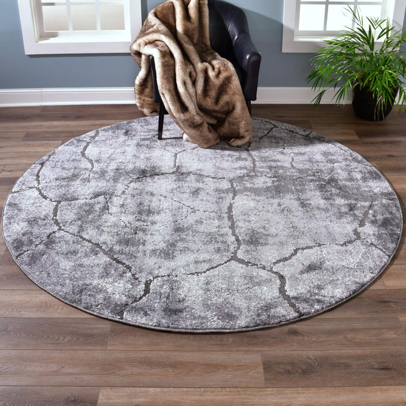 Poche Abstract Indoor Rug, Round 8'1"