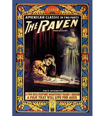 « the raven » par edgar allen poe, affiche rétro