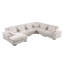 Canapé modulaire en velours côtelé de 155,5 pouces de largeur avec méridienne beige et 8 coussins décoratifs, parfait pour la vie moderne