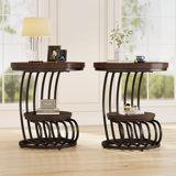 Ensemble de tables d'appoint rondes à 2 niveaux
