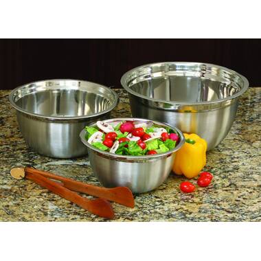 Cuisinart CTG-00-SMBW White Lacquered Stainless Steel Mixing Bowls with  Lids, Set of 3 