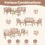  Ensemble de meubles de patio 4 pièces en bois d'acacia avec coussins