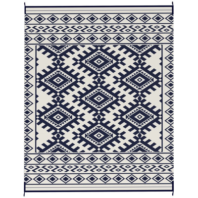 Tapis imperméables, tapis de patio 8 pi x 10 pi, blanc et réversible