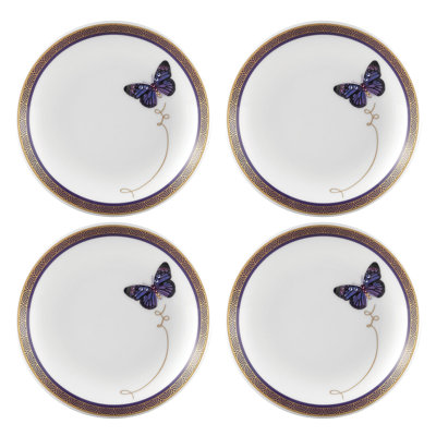 Plat en porcelaine My Butterfly Bone + peint à la main