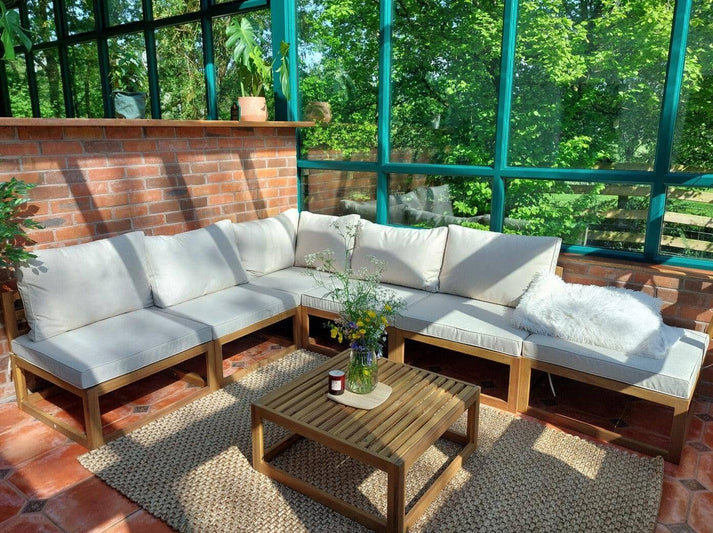 Rimasha Garden Lounge Set with Cushions, Beige