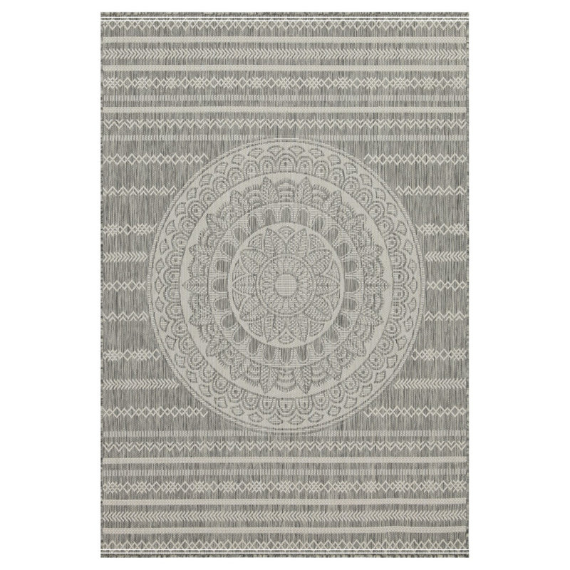 Tapis argenté intérieur / extérieur, Rectangle 7 pi 10 po x 10 pi 3 po