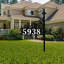 Boardwalk Double Sided Reflective Lawn Address Sign on 30" Pole