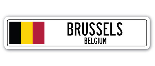 Plaque de rue Brussels Be en plastique robuste 4 po x 18 po