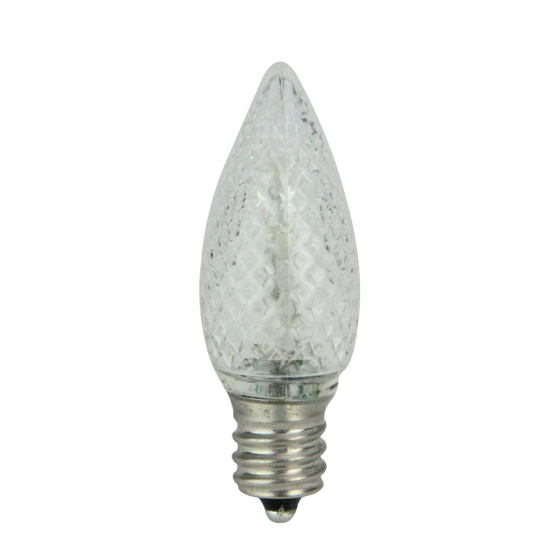 Ampoules de Noël à facettes transparentes à DEL C7, Blanc froid