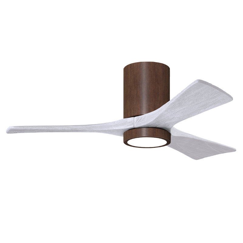 Olivier à 3 pales DEL standard avec ventilateur de plafond et ensemble d'éclairage inclus, Blanc mat, Noyer, 42"