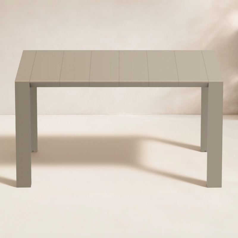 Table de salle à manger extensible en plastique Farrah, Taupe