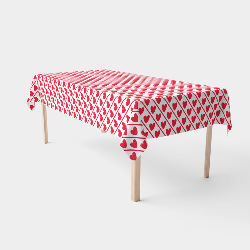 Espitia Geometric Valentine's Day Tablecloth, 104" L x 60" W