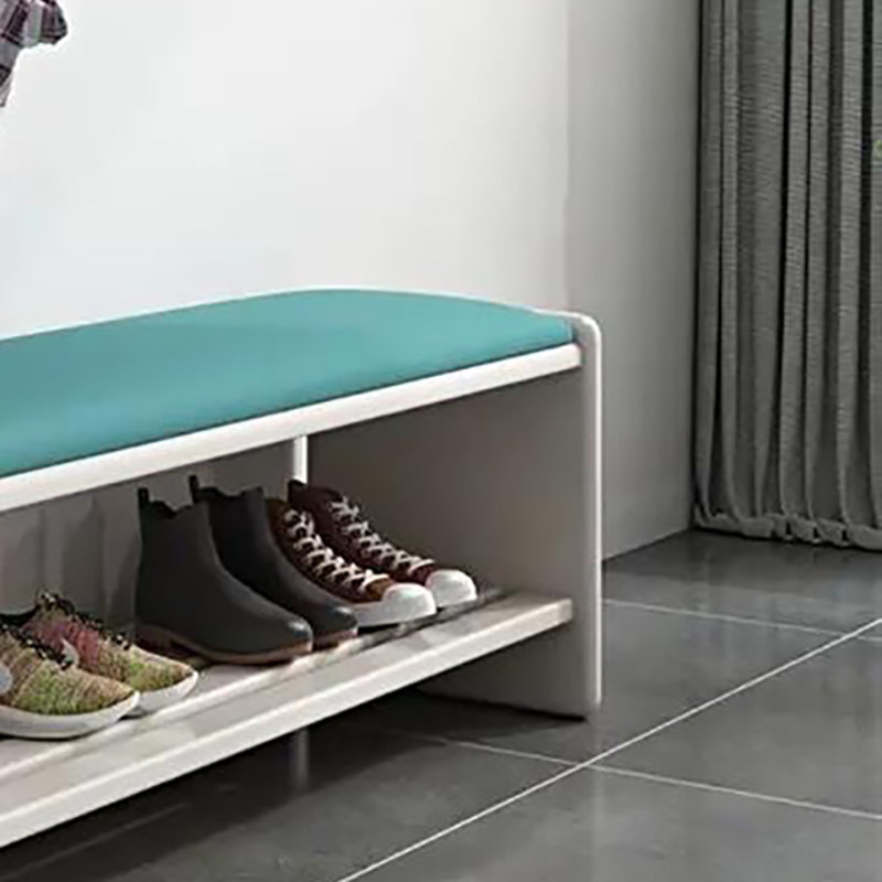 Banc de rangement pour tabouret 35,4 po, Bleu / blanc