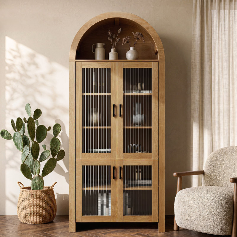 Arched Display Cabinet, Brown