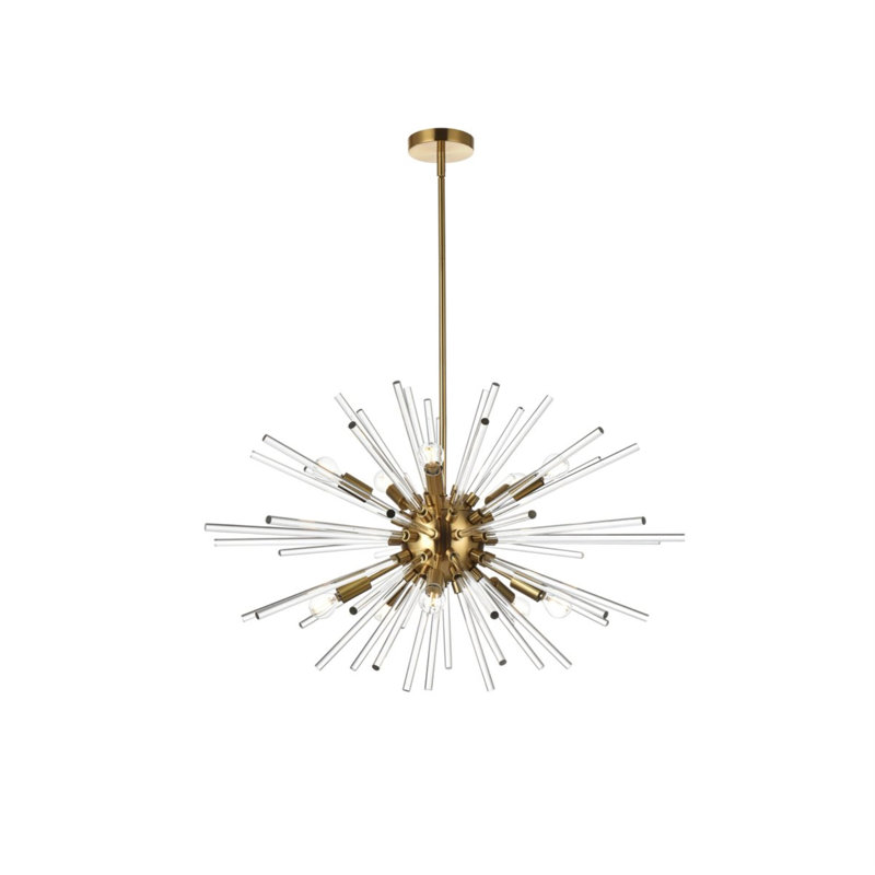 Francene 10 - Light Unique/Statement Pendant, Gold, 19" H x 32" W x 32" D
