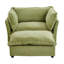 Fauteuil moderne avec repose-pieds mobile, siège large, accoudoirs courbés et coussins moelleux pour le salon, la chambre à coucher, vert