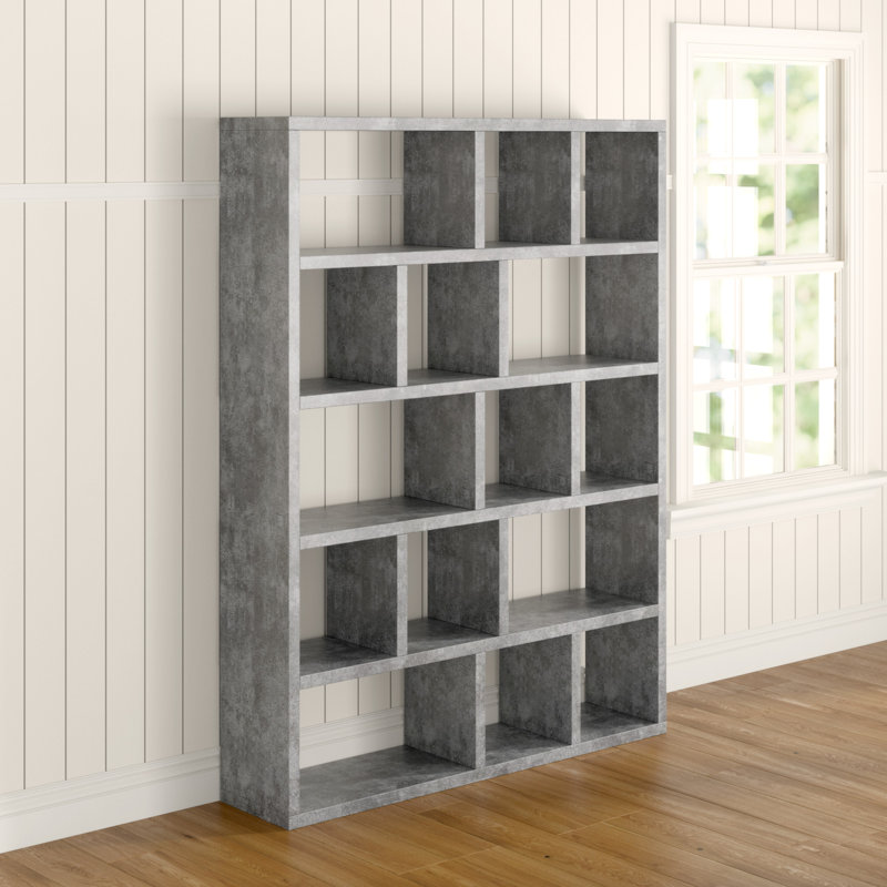 Sighfrith Bookcase, Concrete Look Melamine