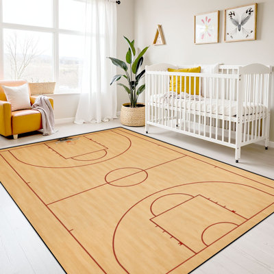 Tapis 10 x 14 pour enfants avec tapis lavables pour salle de classe et terrain de basketball