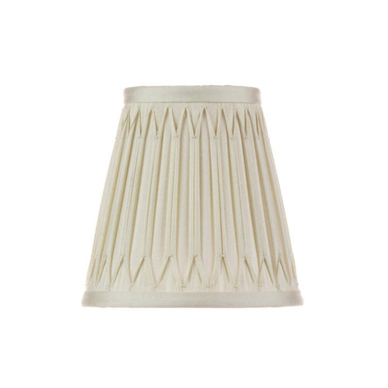 Full Smocked Silk Chandelier Shade (Clip), 4.5" H x 5" W x 5" D