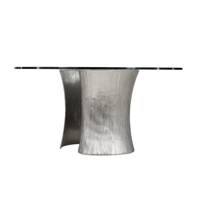 Serpentine Round Glass Dining Table