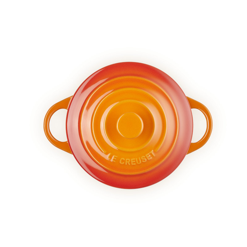 Le Creuset Stonware 8 oz. Mini Round Cocotte with Lid, Flame