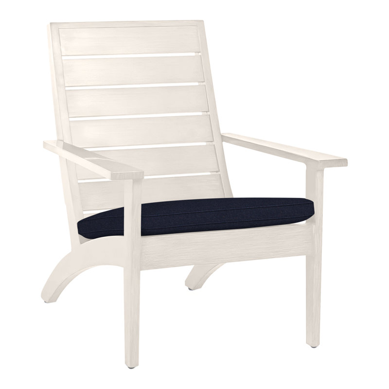 Kennebunkport Aluminum Adirondack Chair - Chalk, Welt, Linen Navy, Chalk