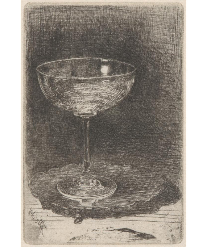 «The Wine Glass» par James Abbott Mcneill Whistler - Art mural sur toile tendue avec châssis, H 40 po x l 28 po
