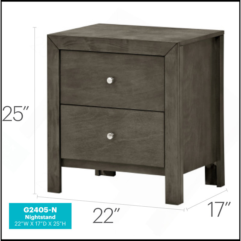 Chic Transitional Nightstand, Gray
