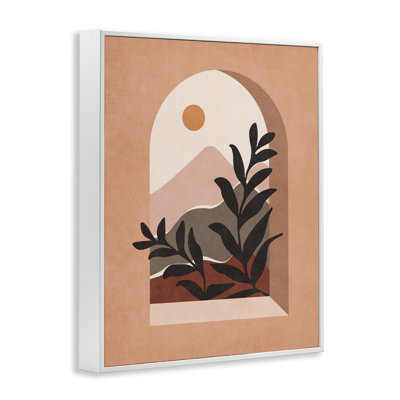 Terracotta Boho Window Gray Framed Giclee Art by Nataly White