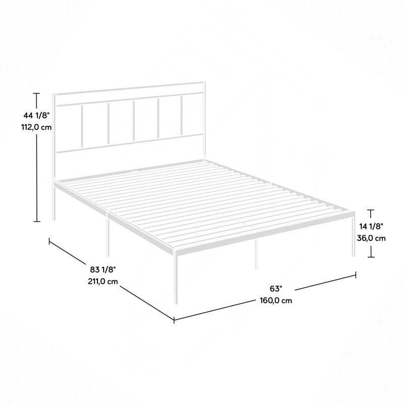 Lit plateforme avec tête de lit, Grand lit