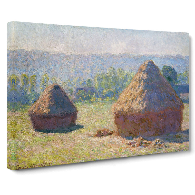Haystacks Vol.1 by Claude Monet - Wrapped Canvas Painting, 40cm H x 60cm W x 3cm D